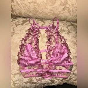 Unbranded Floral Lace Bralette in Pink S